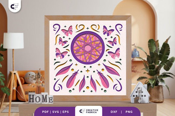 Butterfly Dreamcatcher 3D Shadow Box SVG: A Creative and Romantic Craft Project