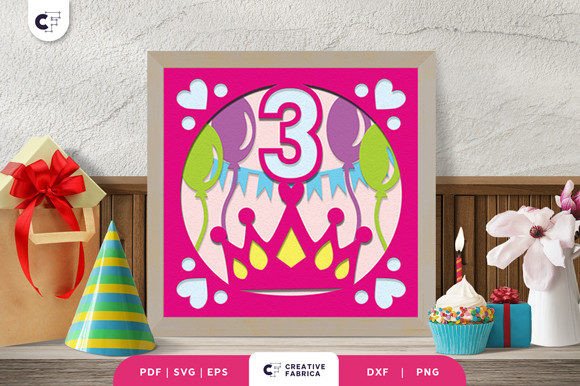 Creating a 3rd Birthday 3D Shadow Box for a Princess Celebration