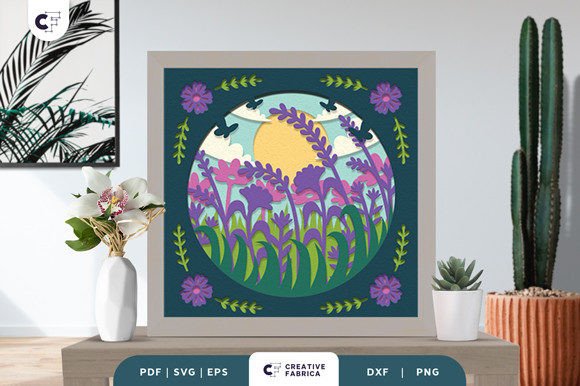 Explore the Beauty of Meadow Garden 3D Shadow Box Paper Cut