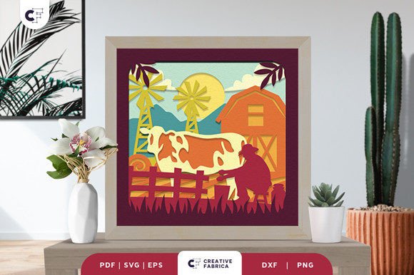Farm Cattle 3D Shadow Box Paper Cut: A Unique Way to Bring the Countryside Home