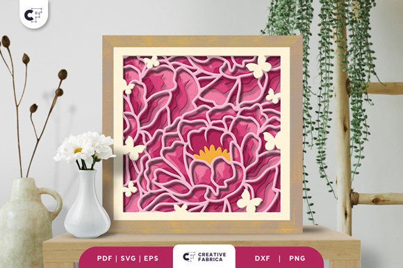 Floral Garden 3D Shadow Box SVG for Creative Projects