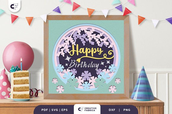 Happy Birthday 3D Light Box Paper Cut