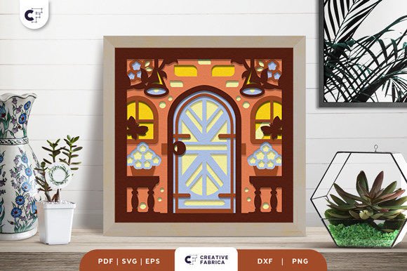 Home Porch 3D Layered Paper Cut