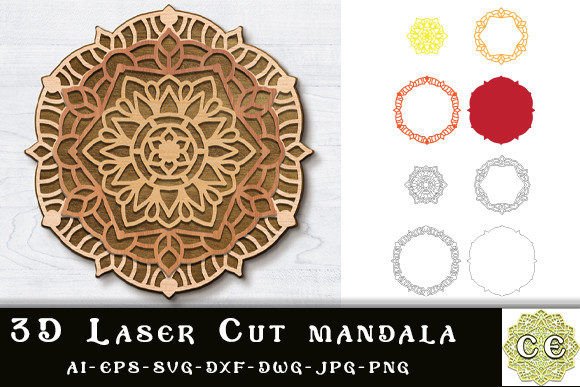 Modern 3D Laser Cut Mandala: A Fusion of Art and Technology