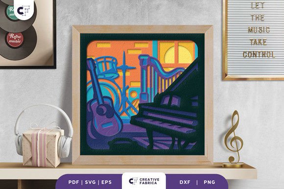 Music Instruments 3D Layered Paper Cut: A Creative Craft for Enthusiasts