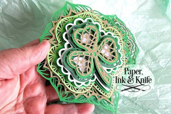 Shamrock Lacy Papercut 3D SVG
