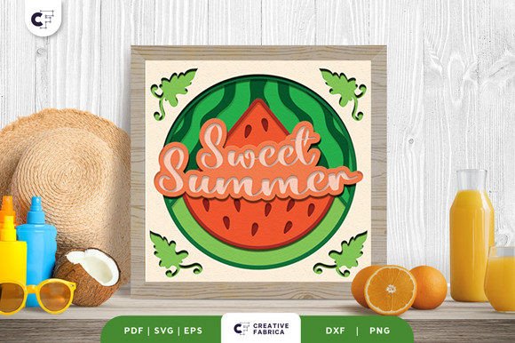 Watermelon 3D Shadow Box Paper Cut SVG: A Creative Summer Design