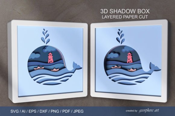 Whale 3D Layered Papercut Shadow Box SVG: A Creative Tool for Digital and Physical Projects